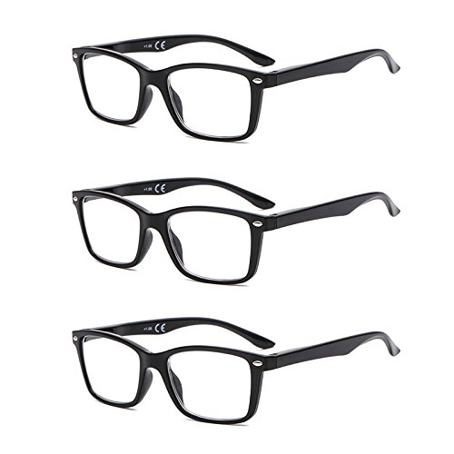 Suertree Feder Scharnier (3 Pack) Lesebrillen Sehhilfe Augenoptik Brille Lesehilfe für Damen Herren von 2.5X BM151