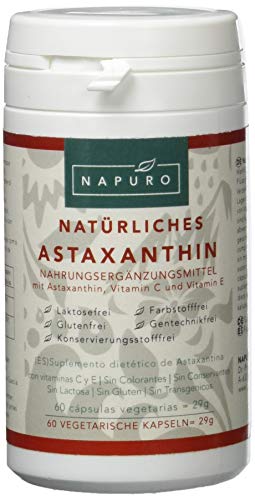 NAPURO Astaxanthin 4mg Kapseln, Vegetarisch mit schwedischem Haematococcus Pluvialis 84mg, 49.5 g