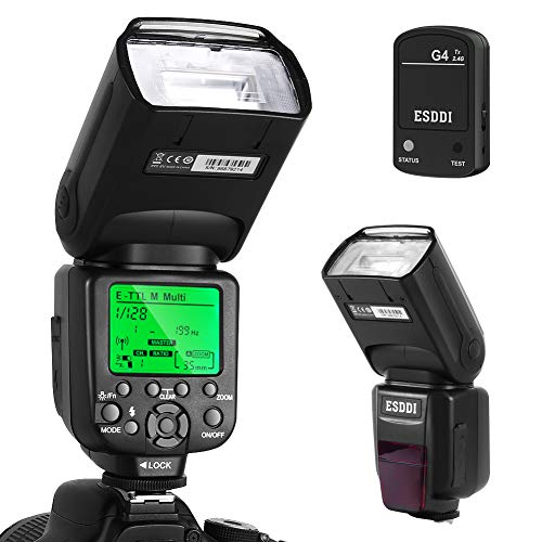 ESDDI Canon Blitzgerät, 1/8000 HSS Wireless Flash Speedlite GN58 2.4G Funk Master Slave für Canon, Professional Blitz Kit mit Wireless Flash Trigger
