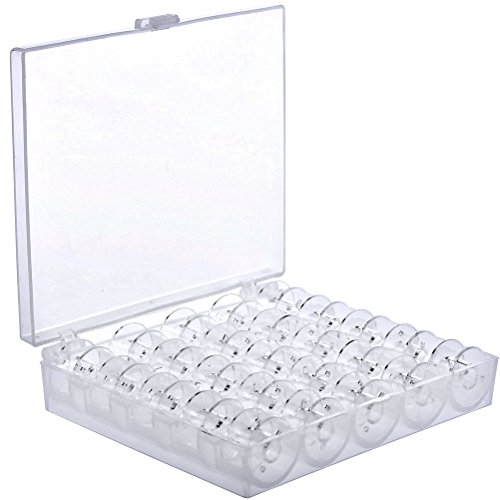Sicai Nähmaschinenspulen inklusive Aufbewahrungsbox, transparent, 25 Stück