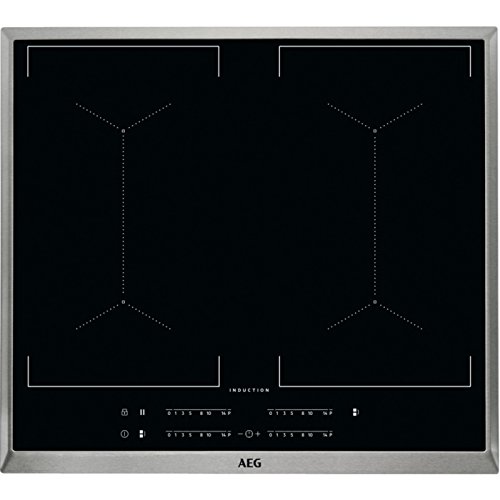 AEG IKE64450XB Autarkes Kochfeld / Induktion / Slider-Bedienung / 60 cm / Edelstahlrahmen / 4 Kochzonen / Bridge-Funktion / Powerfunktion / Kindersicherung