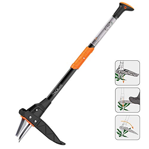 TACKLIFE Unkrautstecher, 100 cm langer Grasentferner, innovative automatische Feder, Klaue und Pedal aus rostfreiem Edelstahl. Entfernen Sie dauerhaft den Löwenzahn - GSW1A.