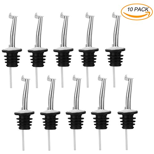 Incutex 10x Flaschenausgießer Edelstahl mit Klappe Ausgießer Flasche Stopfen Ölausgießer Spirituosen Ausgießer