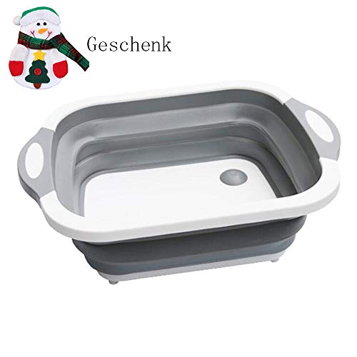 luckything Faltbar Abwasch-Schüssel, Tragbar Camping-Schüssel, Antibakterielle Schneidbretter Für Den Abwasch, Alle Aktivitäten Im Freien, Zu Hause Oder In Der Küche