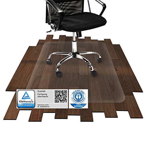 etm Bodenschutzmatte | TÜV/Blauer Engel | transparent, für Laminat, Parkett, Fliesen und Hartböden