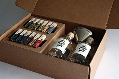 DO YOUR GIN – Komplettes Gin Set | Gin selber-machen | 12 Hochwertige Botanicals in schönen Gewürz-Flaschen | Perfektes Geschenk für Männer und Frauen | Gin-Baukasten | 10 Verschiedene Gin Gewürze