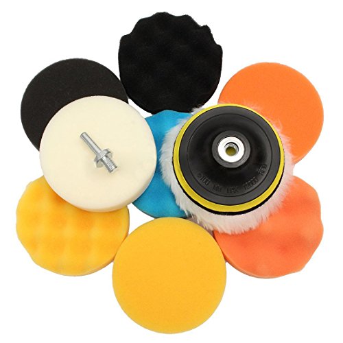 TOOGOO(R) 11x Profi Polierschwamm Set 100mm Poliermaschine Polierset Polierschwaemme