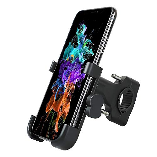 He Ebb Handyhalterung Fahrrad, 360° Drehbarer Aluminium Fahrrad Handyhalter, Rutschfester Anti Shake Universal Motorrad Handyhalterung Geeignet für 4,0-6,8 Zoll Smartphone