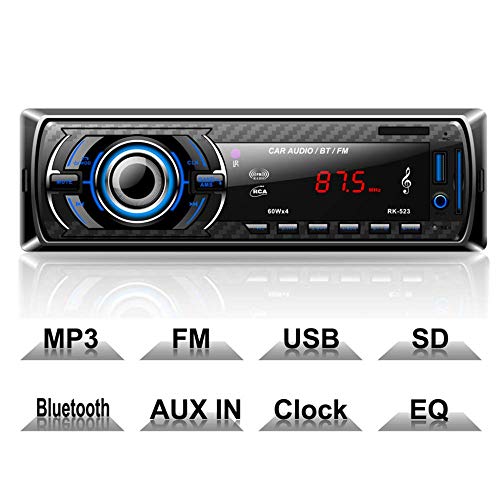 Hoidokly Autoradio mit Bluetooth Freisprecheinrichtung, 4 x 60W Digital Media-Receiver, FM/USB/ MP3-Media-Player, Drahtlose Fernbedienung Enthalten