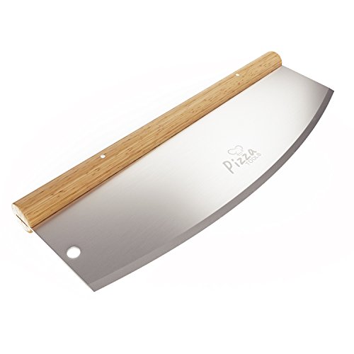 Pizza Tools Pizzaschneider - Profi Pizzamesser besser als Pizzaroller - Perfekte schnell geschnittene Pizza - Premium Wiegemesser aus Edelstahl 35cm