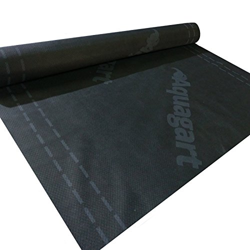 Hochwertige diffusionsoffene Unterspannbahn von Aquagart I 50m Schalungsbahn schwarz 130g/m² 1,5m breit SD-Wert: 0,02m I Dachfolie wasserdicht & atmungsaktiv I Dachbahn Dachpappe Dachunterspannbahn