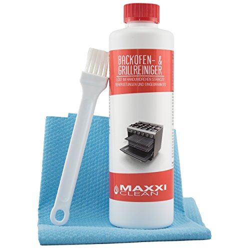 Maxxi Clean Backofenreiniger 500-ml Gel Paste inkl. Backofen- und Grillreiniger Pinsel | löst hartnäckigste Verkrustungen, reinigt selbsttätig - ohne aufheizen - ohne Gerüche + Bonus Maxxi Clean Antibac Fleece