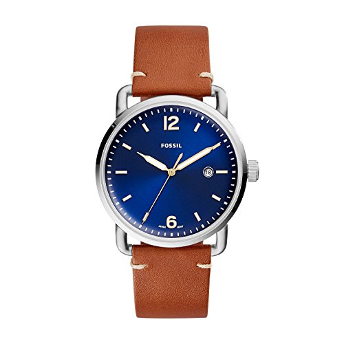 Fossil Herren Analog Quarz Uhr mit Leder Armband FS5325