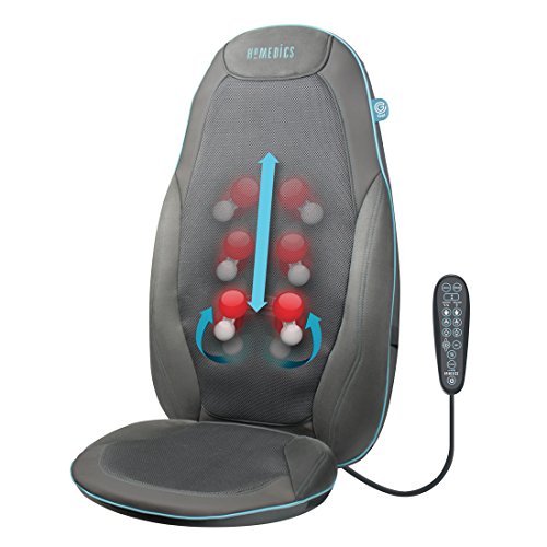 HoMedics GEL Massageauflage - Gezielte, tiefenwirksame Shiatsu Rückenmassage mit innovativer Gel-Technologie, Massage für den kompletten Rücken- und Schulterbereich, mit Wärmefunktion