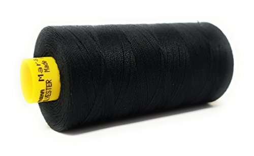 Gütermann Garn Mara 120 Allesnäher Nähgarn Polyester 1000m Nähmaschinengarn UV Beständig (Schwarz, 1)
