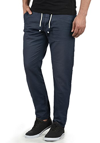 Blend Lian Herren Leinenhose Sommerhose Lange Stoffhose In Leinen-Optik Aus Loose Fit, Größe:M, Farbe:Navy (70230)