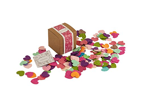 PAPERBLOOMS Seedbombs -Blühende Konfetti Herzen in bunt Blumensamen als besonderes Geschenk für Frauen oder Freundin