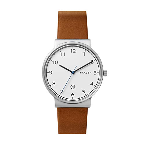 Skagen Herren Analog Quarz Uhr mit Leder Armband SKW6433