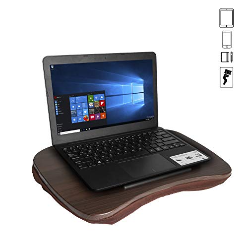 Knietablett Kissen, Betttablett mit Tragegriff, Laptopkissen, Knie Laptopständer, Notebook Ipad Buch lesen Stand,Sofa tragbar Laptop Ständer, kleines Schoßtablett, stabilem Braun Bambus 6 x 48 x 34 cm