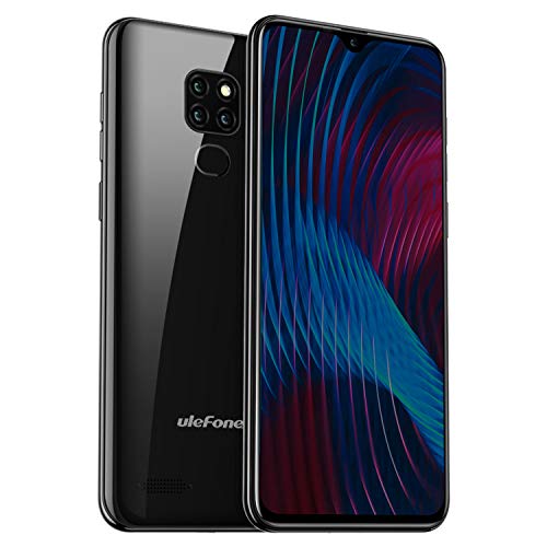 Ulefone Note 7P 4G LTE Smartphone ohne Vertrag Günstige Handys 6,1 Zoll FHD Display Android 9 32GB interner Speicher 3GB RAM 3500mAh Akku Triple Kamera Dual SIM OTG Fingerabdruck + Face ID, Schwarz