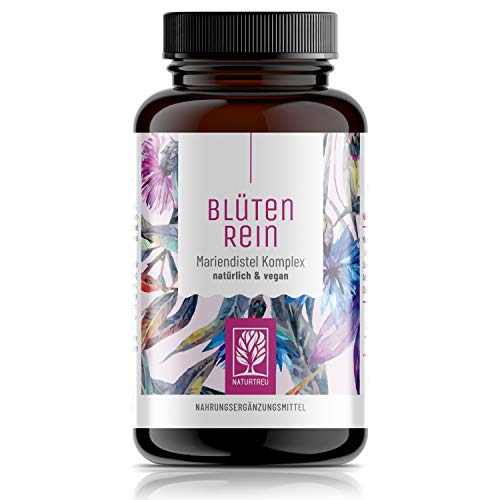 NATURTREU Mariendistel Komplex Kapseln hochdosiert - EINFÜHRUNGSPREIS - 500 mg (80% Silymarin) + Löwenzahn + Artischocke + Cholin - Ohne Zusätze, Vegan, Herstellung in Deutschland