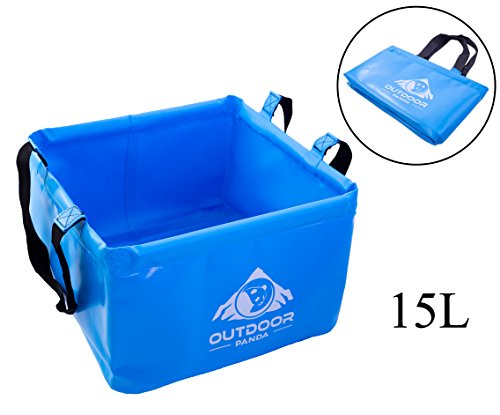 OUTDOOR PANDA: Outdoor Faltschüssel 15 Liter | Faltbare Camping Waschschüssel aus langlebigem Planen Gewebe| Platzsparende und leichte Alternative zur Plastik Spülschüssel und Spülwanne