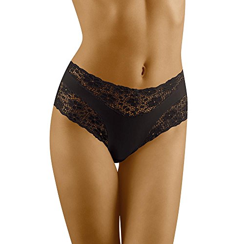 Wolbar Reizvoller Damen Maxi-Slip Mit Hoher Taille WB13, Schwarz,Medium