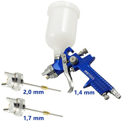 1,4mm HVLP H-827P Lackierpistole Spritzpistole + 2x Düsensatz 1,7mm & 2,0mm