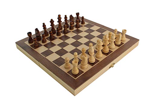 ecope Schachspiel | magnetisches Schachbrett | Spielkassette und Figuren aus Holz