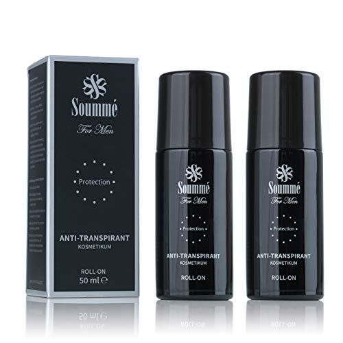 Soummé Antitranspirant Protection Roll-On for Men Kosmetikum [2 x 50 ml] | Schützt vor Schweiß- und Geruchsbildung, verschiedene Pflegestoffe [Die Höhle der Löwen]