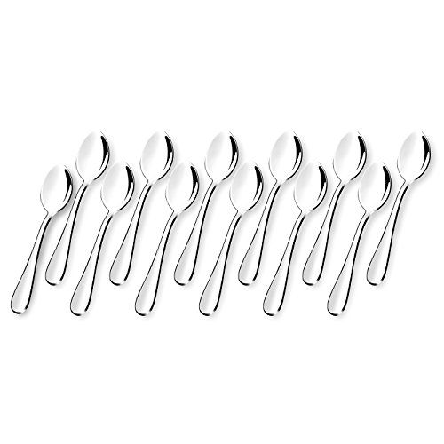 Kaffeelöffel, Set 12-teilig Edelstahl polierter Kaffee Löffel, spülmaschinengeeignet, Teelöffel