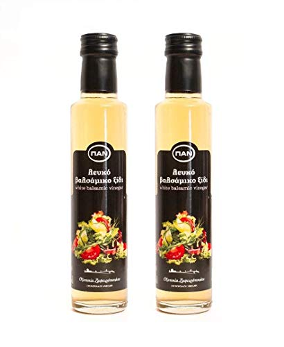 Premium Balsamico Essig weiss | ohne Zucker Zusatz | ohne Fett | mild | aus Griechenland | Balsamico Bianco | Balsamicoessig weiß | 2x 250ml Glas-Flasche