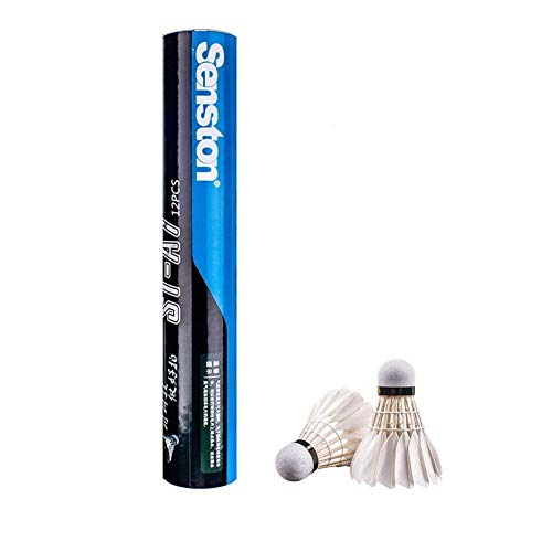 Senston A7 (12 Stück) Durable Federbälle Badminton Badmintonbälle Naturfederbälle Gänsefedern Federball Shuttlecocks Indoor Outdoor Sport Training Badmintonbälle