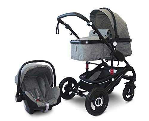 Cynebaby Kombi-Kinderwagen 3in1 (grau melange)