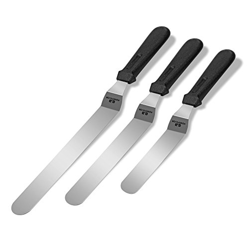 GA Homefavor Konditor Torten Winkelpalette Set, 10'' Streichmesser, 8'' Tortenmesser, 6'' Glasurmesser, Professionelle Kuchen Dekorieren Werkzeuge