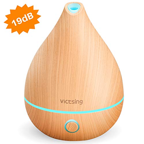 VicTsing Aroma Diffuser, Ultra Leise Öle Diffuser(19dB), Aromatherapie Diffusor 130ml mit 4-in-1-Tasten, Schlafmodus, Ultraschall-Luftbefeuchter mit 8-Farben für Baby Kinderzimmer Schlafzimmer Büro