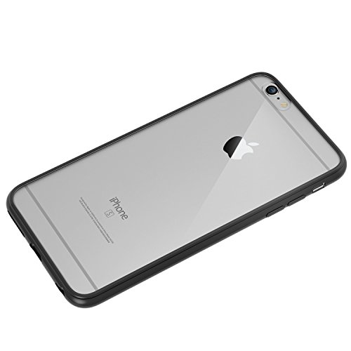 JETech Hülle für iPhone 6s iPhone 6, Schutzhülle Anti-kratzt Transparente Rückseiteülle, Schwarz