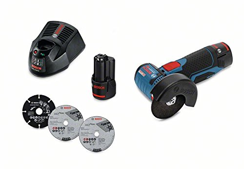 Bosch Professional Akku-Winkelschleifer GWS 12V-76 (2 x 3,0 Ah Akku, 12 V, Bohrungs-Ø: 10 mm, in L-Boxx)