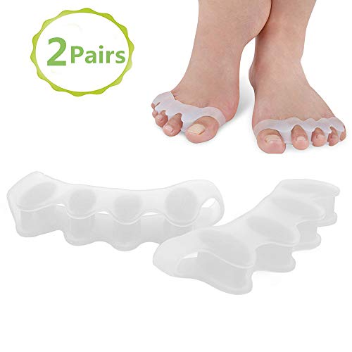 Ealicere 2 Paar Zehenspreizer, Hallux Valgus Set, Zehen Separatoren Werkzeug, Super weich, komfortabel und hohe Lebensdauer (Fünf Zehen)