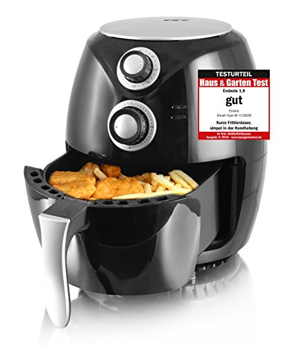 Emerio Heißluftfritteuse, Airfryer, Smart Fryer, Test'GUT', Frittieren ohne Öl, 3,6 Liter Volumen, 1400 Watt, AF-112828