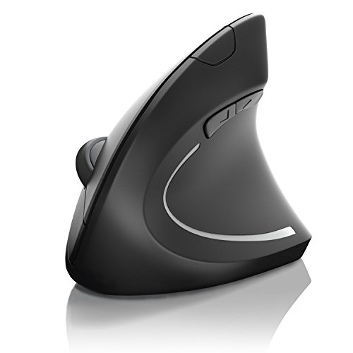 CSL - optische wireless (kabellos/Funk) Maus / vertikale Ausführung | ergonomisches Design - Vorbeugung gegen Mausarm/Tennisarm (RSI Syndrom) - besonders armschonend | 5 Tasten