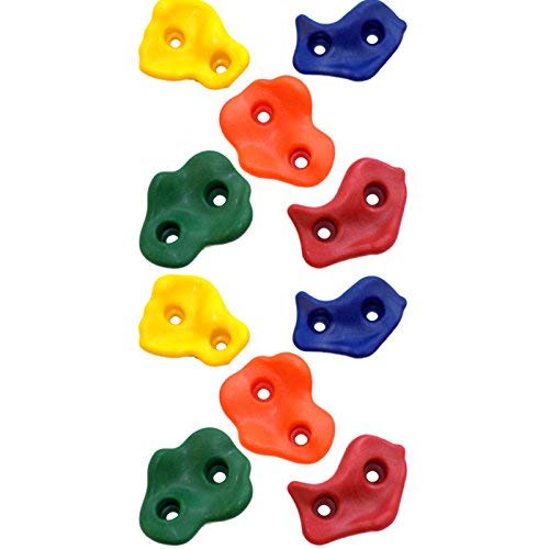 Robuste Klettersteine für Spielturm Kletterwände Klettergriffe bunt für Kletterwand Spieltürme Boulderwand 10 - 60 Stück SPARSETS inkl. Schraubenset (10 Stück)