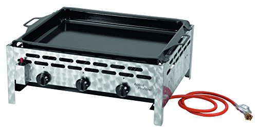 Activa 3-flammiger Gastrobräter mit emaillierter Pfanne, Silber