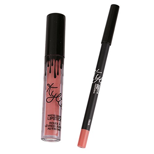 BestMall  Wasserdicht Lipgloss und Lipliner Make Up Lippen Set,Candy K