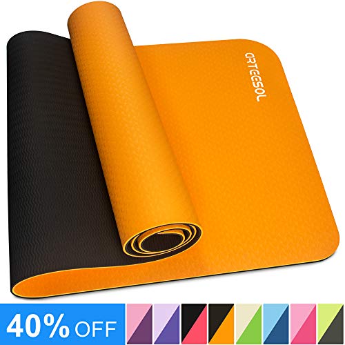arteesol Yogamatte, 183cm x 61cm x 6mm Rutschfeste Große Gymnastikmatte, Reißfest Umweltfreundlich Fitnessmatte mit Tragegurten, Premium für Pilates, Fitness, Frauen und Männer