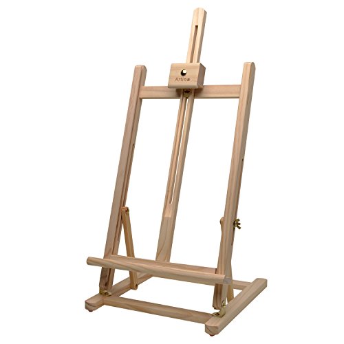 Artina Tischstaffelei Sydney - Leinwand Staffelei aus Holz - Sitzstaffelei 27 x 27 x 60 cm für alle Maltechniken geeignet