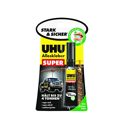 UHU Alleskleber Super Tube, Super stark, super schnell und nachkorrigierbar, 7 g