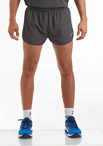 time to run Herren Laufshorts - Leichtes Pace Spirit Workout/Fitnessstudio/Sportliche Shorts mit Innenfutter und Reißverschlusstasche Hinten Holzkohle M