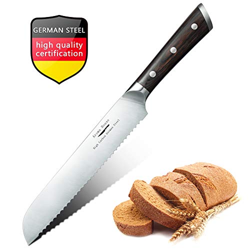 Aroma House Kochmesser Küchenmesser Chefmesser 20 cm (8 Zoll) Deutscher Edelstahl Sehr Scharfe Klinge Fleischmesser Japanisch Profi Köche Messer mit Ergonomischer Pakkawood Griff, Geschenk Box