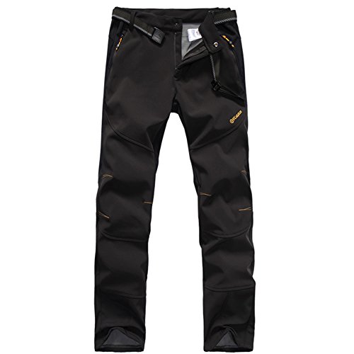 GITVIENAR Herren Gefüttert Winterhose wasserdicht + winddicht + atmungsaktiv + warm Verdickte Softshellhose Berghose Funktionshose Trekkinghose Wanderhose Herren Outdoorhose Herbst Winter